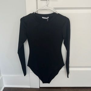 Mangopop black long sleeve bodysuit